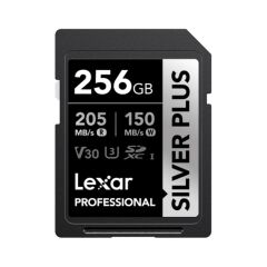 256Gb Lexar Lsdsipl256G-Bnnng Professional Silver Plus Sdxc Uhs-I Cards Up To 205Mb/S Read 150Mb/S Write C10 V30 U3