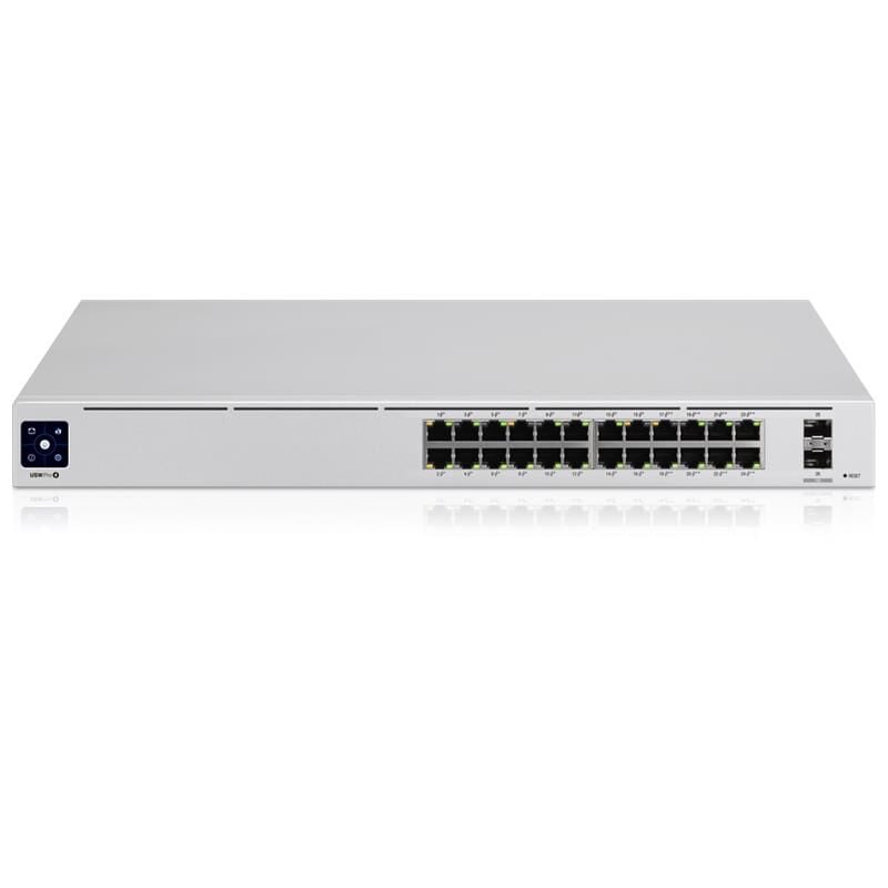 Ubiquiti Usw-Pro-24-Poe Gigabit 24 Port Gigabit + 2X10Gb Sfp Uplink 400W Poe Yöneti̇lebi̇li̇r Rackmount Switch