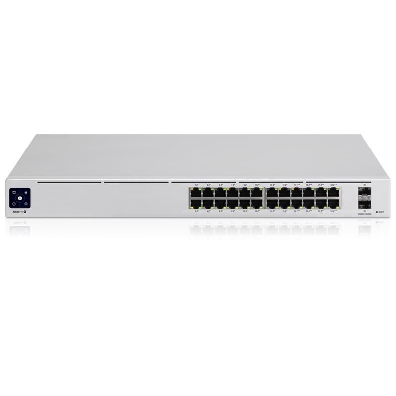 Ubiquiti Usw-Pro-24-Poe Gigabit 24 Port Gigabit + 2X10Gb Sfp Uplink 400W Poe Yöneti̇lebi̇li̇r Rackmount Switch