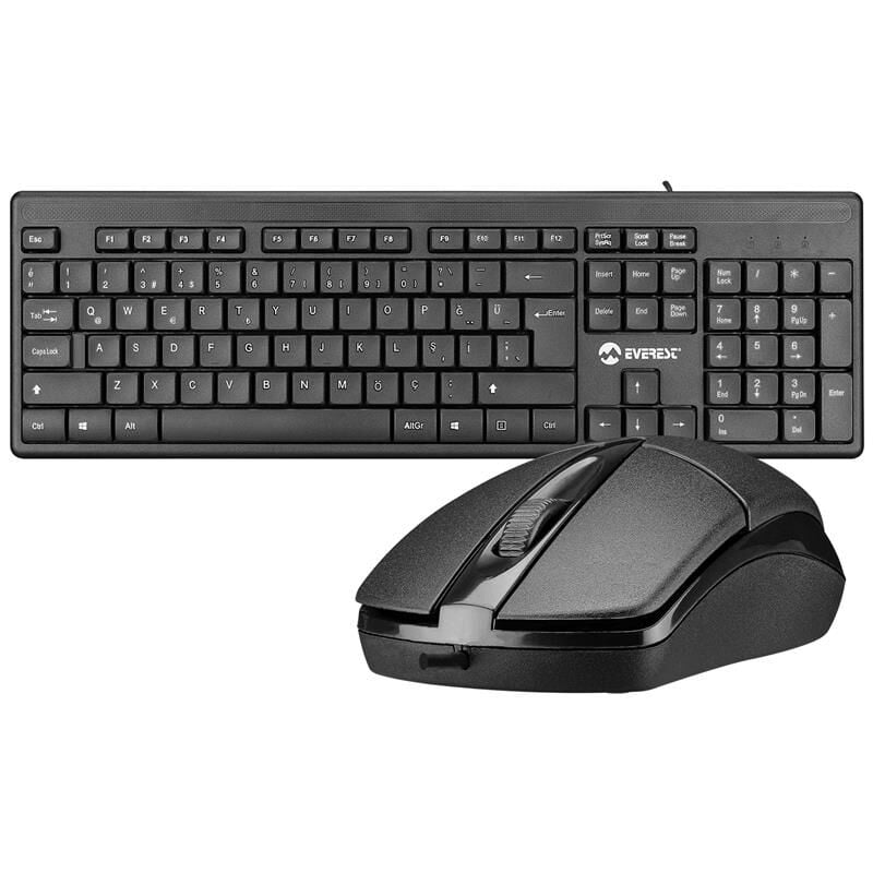 Everest Km-515 Si̇yah Usb Combo Q Standart Klavye Mouse Set