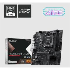 Msi Pro B850M-E Evo Ddr5 8200Mhz 1Xvga 1Xhdmi 1Xm.2 Usb Matx Am5 (Amd Am5 9000/8000/7000 Seri̇leri̇ İle Uyumlu)