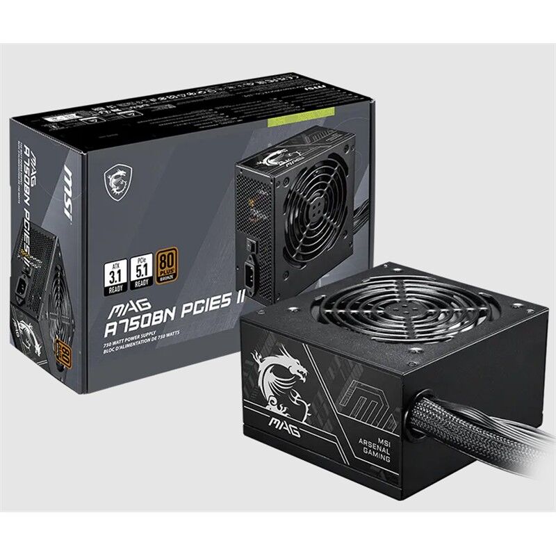Msi Mag A750Bn Pcie5 Ii 120Mm Fan 80+ Bronze Psu