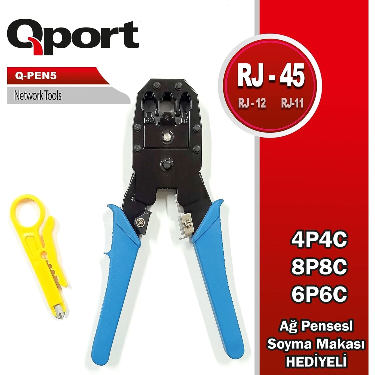 Qport Q-Pen5 Rj45/Rj11 Sikma Pensesi̇