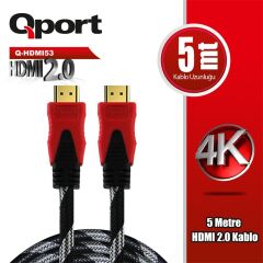 Qport Q-Hdmi53 Hdmi 2.0 Versi̇yon 4K 60Hz 5 Metre Örgülü Kablo