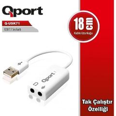 Qport Q-Usk71 Usb To Soundcard 7.1 Usb Ses Karti