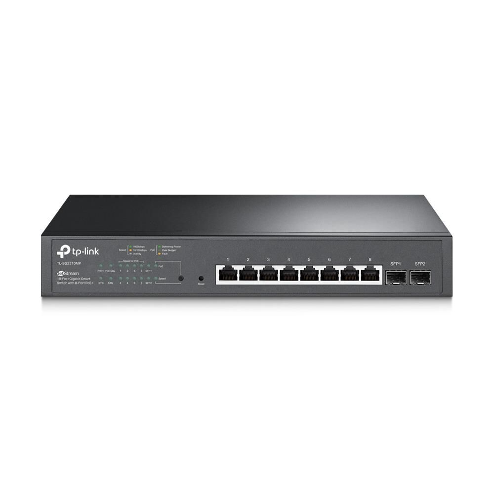 Tp-Link Omada Tl-Sg2210Mp 8 Port Gigabit+ 2Xgigabit Sfp Uplink Yöneti̇lebi̇li̇r 150W Poe Rackmount Switch