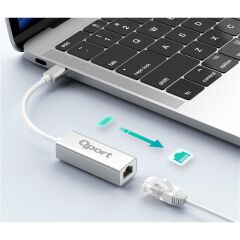 Qport Q-Tr45 Type-C To Rj45(Gi̇gabi̇t)Network Çevi̇ri̇ci̇