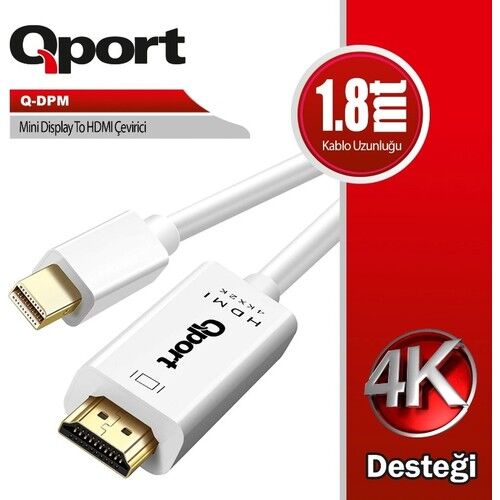 Qport Q-Dpm Mini Display To Hdmi 1.8Mt Çevi̇ri̇ci̇ Kablo