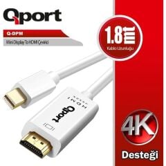 Qport Q-Dpm Mini Display To Hdmi 1.8Mt Çevi̇ri̇ci̇ Kablo