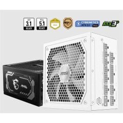Msi Mag A1000Gl Pcie5 White 1000W 80+ Gold Power Supply