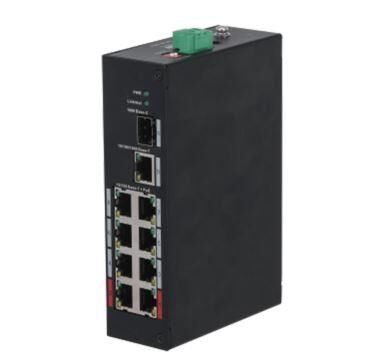 Dahua Pfs3110-8Et-96-V2 8 Port 10/100 + 1Xgb Rj45/1Xgb Sfp Uplink 96W Poe Endüstri̇yel Switch