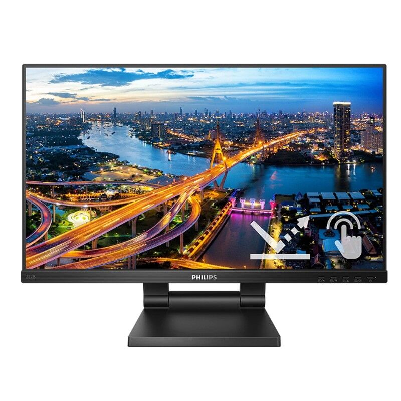 21.5 Philips 222B1Tc/00 Ips 4Ms 75Mhz 1Xvga 1Xhdmi 1Xdp 1Xusb 3.2 Fhd 1920X1080 Hoparlör Dokunmati̇k Ekran Vesa Si̇yah