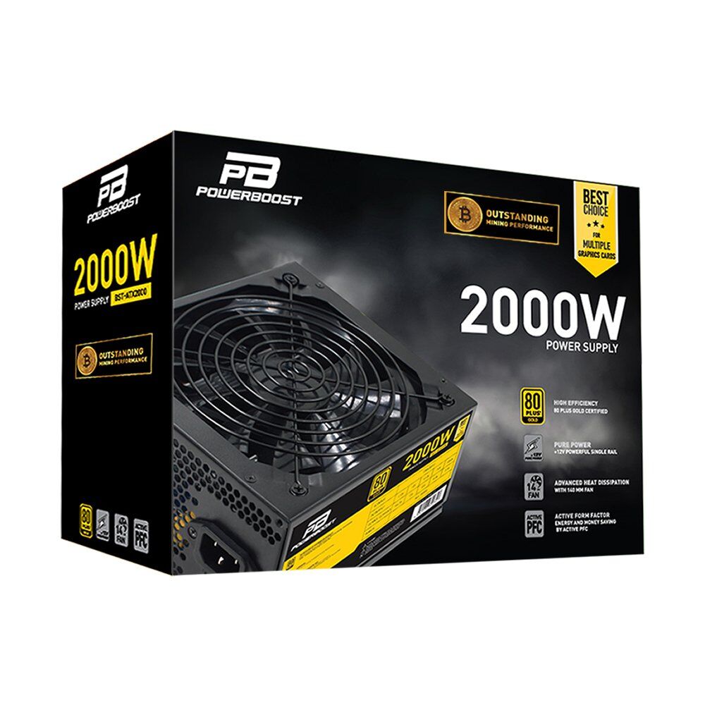 Power Boost Bst-Atx2000 2000W 14Cm Fan Mi̇ni̇ng Power Supply Kutusuz