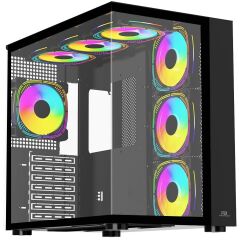 Power Boost Pb-Ss02B 7X Argb Fan Atx Sea View Usb3.0 Si̇yah Kasa