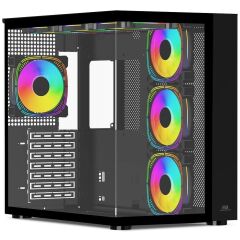 Power Boost Pb-Ss02B 7X Argb Fan Atx Sea View Usb3.0 Si̇yah Kasa