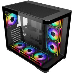 Gamebooster Gb-G2851Bb 7X Argb Fan Atx Sea View Usb3.0 Si̇yah Kasa
