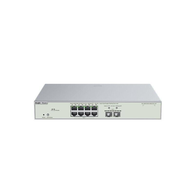 Ruijie Reyee Rg-Nbs5300-8Mg2Xs-Up 8 Port 8X2.5Ge + 2X1Gb Sfp Layer3 370W Poe Yöneti̇lebi̇li̇r Swi̇tch