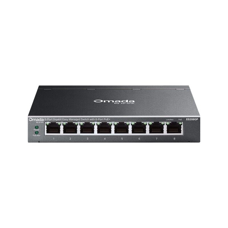 Tp-Link Omada Es208Gp 8 Port Gigabit 8 Port Poe 64W Yoneti̇lebi̇li̇r Metal Kasa Switch