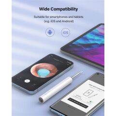 Bebird T5 3Mp Kamera 3.5Mm Lens Şarjli Wifi Görüntülü Kulak Temi̇zleyi̇ci̇ Beyaz Renk