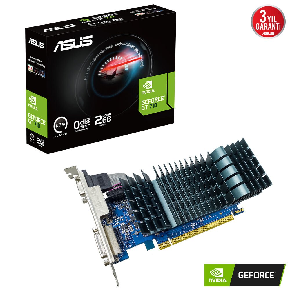 Asus Gt710-Sl-2Gd3-Brk-Evo Geforce Gt710 Lp 2Gb Ddr3 64Bit Vga/Dvi/Hdmi