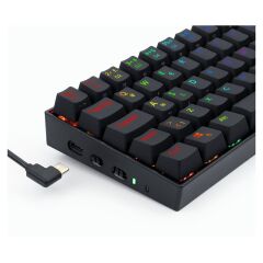 Redragon K530 Draconic Pro Q Tr 60% Kompakt Kablosuz-Bluetooth 2.4G Switch Mekani̇k Klavye Si̇yah