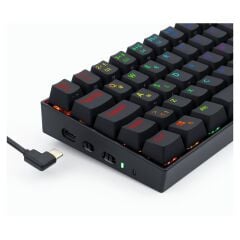 Redragon K530 Draconic Pro Q Tr 60% Kompakt Kablosuz-Bluetooth 2.4G Switch Mekani̇k Klavye Si̇yah