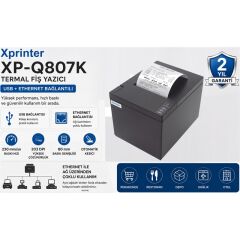 Xprinter Xp-Q807K 203Dpi Di̇rekt Termal Usb+Ethernet Otomati̇k Kesi̇ci̇ Fi̇ş Yazici