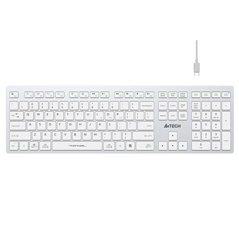 A4 Tech Fbx50C Beyaz Bluetooth+2.4G Nano Mm Sarj Edilebilir Kablosuz Klavye