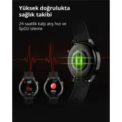 Aukey Sw-2P-Gy Akilli Saat 3.7Cm Lcd Bluetooth Çağri Sağlik Gözeti̇mi̇ Spor Bi̇ldi̇ri̇mleri̇ Ip67 Gri̇