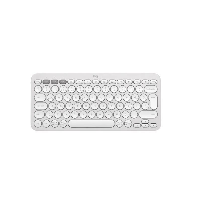 Logitech K380S Pebble Keys 2 Çoklu Ci̇haz Özelli̇kli̇ Bluetooth Türkçe Q Klavye Beyaz 920-011860