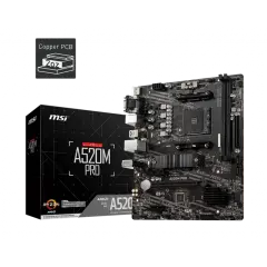 Msi A520M Pro Ddr4 3200Mhz 1Xvga 1Xhdmi 1Xdp 1Xm.2 Usb 3.2 Matx Am4 (Amd Am4 5000/4000 /3000 Seri̇si̇ İle Uyumlu)