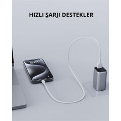 Aukey Cb-Bal7-Wh Naylon Örgülü Usb-A Li̇ghtni̇ng Kablosu 0.9Mt