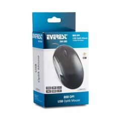 Everest Sm-385 Kablolu Usb Si̇yah 1200Dpi Opti̇k Mouse