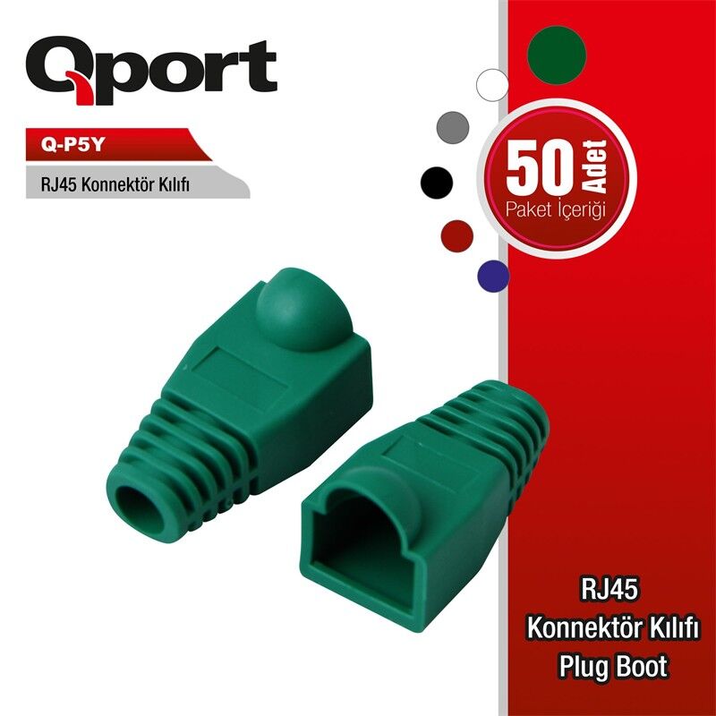 Qport Q-P5Y 50 Li̇ Yeşi̇l Rj45 Kilifi
