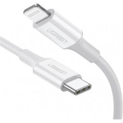 Ugreen Type-C To Lightning 3A Pd Mfi̇ Serti̇fi̇kali Hizli Şarj Kablosu (10493) 1 Mt Beyaz