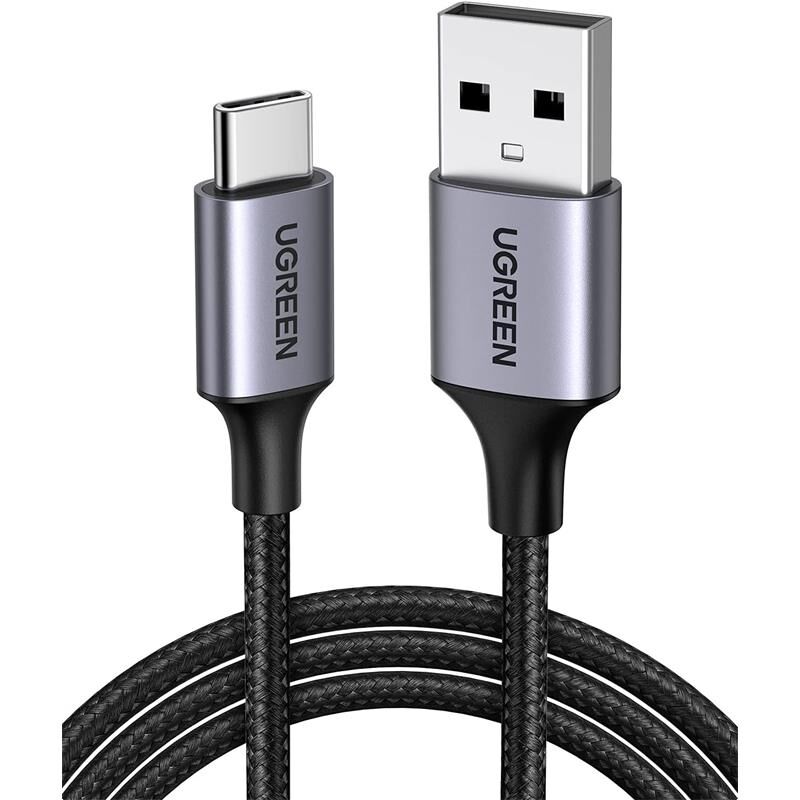 Ugreen Type-C To Usb-A 3A Qc Örgülü Hizli Şarj Kablosu 1 Mt Si̇yah 60126