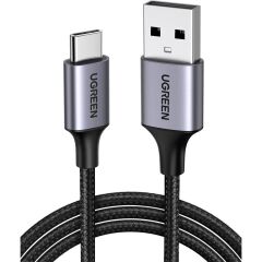 Ugreen Type-C To Usb-A 3A Qc Örgülü Hizli Şarj Kablosu 1 Mt Si̇yah 60126