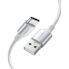 Ugreen Type-C To Usb-A 3A Qc Örgülü Hizli Şarj Kablosu 2 Mt Gümüş Beyazi 60133