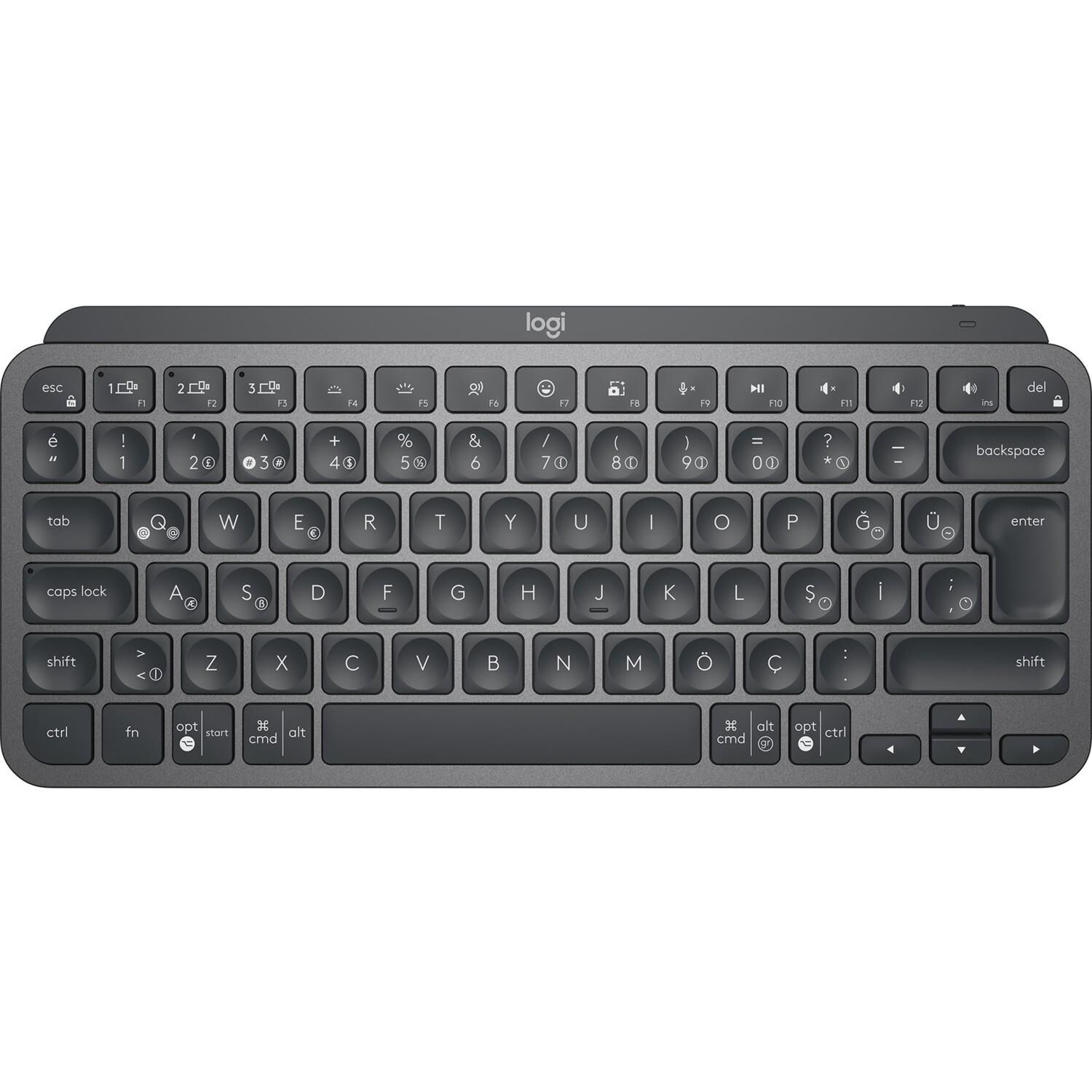 LOGITECH MX KEYS MINI MINIMALIST KABLOSUZ BLUETOOTH AYDINLATMALI Q TR KLAVYE SİYAH 920-010504
