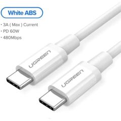 Ugreen Usb-C 60W 3A Qc Pd Hizli Şarj Kablosu 1 Mt Beyaz 60520