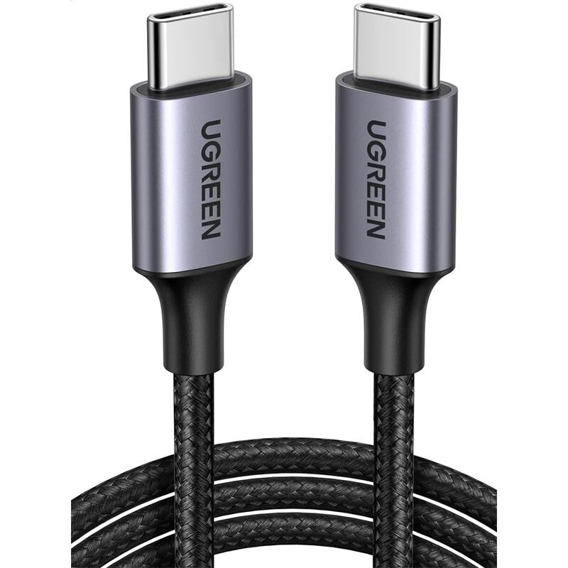 Ugreen Usb-C 60W 3A Qc Pd Örgülü Hizli Şarj Kablosu 1 Mt Si̇yah 50150