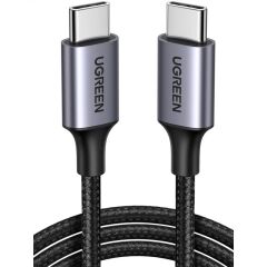 Ugreen Usb-C 60W 3A Qc Pd Örgülü Hizli Şarj Kablosu 1 Mt Si̇yah 50150