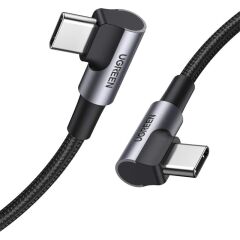 Ugreen Usb-C 60W 3A Qc Pd Çi̇ft Tarafi 90 Derece Örgülü Hizli Şarj Kalosu 2 Mt Si̇yah 70531