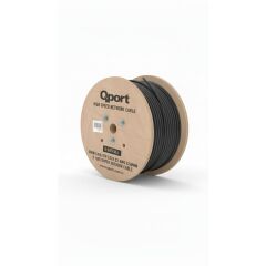 Qport Q-Catfull 500 M  Lszh Cat6 Outdoor  23Awg 0.58Mm %100 Bakir Si̇yah Kablo
