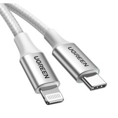 Ugreen Type-C To Lightning 3A  70525 Pd Mfi̇ Serti̇fi̇kali Örgülü Hizli Şarj Kablosu 2 Metre Gümüş