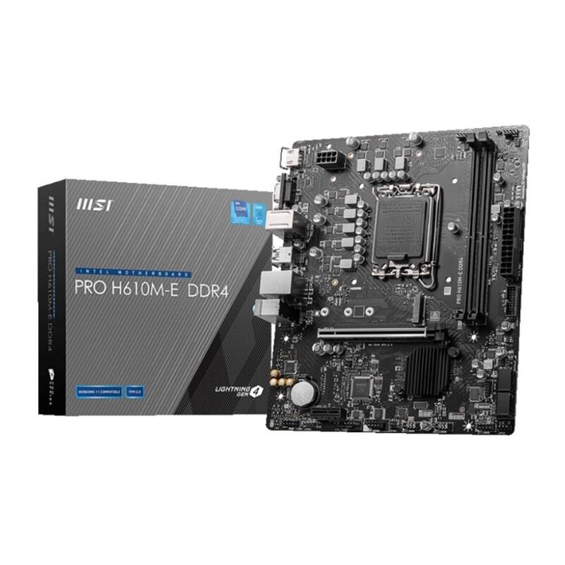 Msi Pro H610M-E Ddr4 3200Mhz 1Xvga 1Xhdmi 1Xm.2 Usb 3.2 Matx 1700P (12. / 13. Ve 14. Nesi̇l İşlemci̇ Uyumlu)