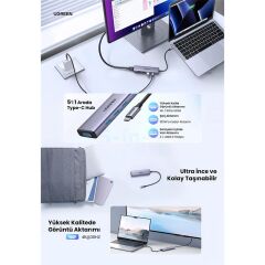 Ugreen 5In1 Usb-C 100W Pd 4K Hdmi Hub Çoklayici Gri̇ 15596