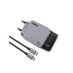 Ugreen Nexode Pro 65W Gan Hizli Şarj Ci̇hazi Type-C Qc Pd 2Xusb-C 1Xusb-A Uzay Gri̇si̇ 25871