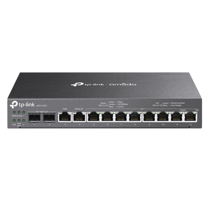 Tp-Link Omada Er7212Pc 2Xgigabit Sfp Wan/Lan Port 1Xgigabit Rj45 Wan 1Xgigabit Sfp Wan/Lan 8Xgigabit Vpn Router