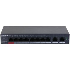Dahua Cs4010-8Et-110 8 Port 10/100 110W Poe + 2 Port Gigabit Uplink Cloud Yöneti̇lebi̇li̇r Metal Kasa Switch